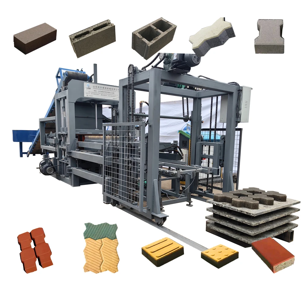 KAIQAIN QT4-15C Hot selling concrete brick molding machine cement brick block molds paving automatic brick making machine