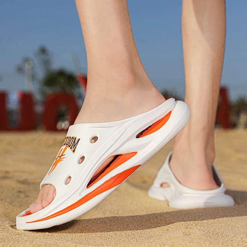 Customize house flats shoes men bathroom slipper EVA casual shoes with big size for wholesale