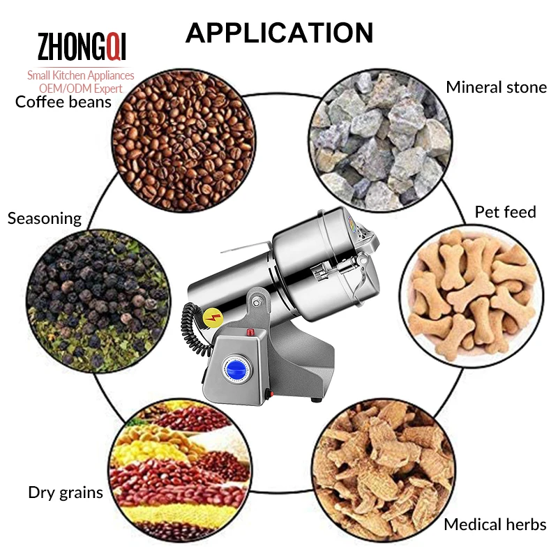 Electric Stainless Steel Small Bean Salt Milling Grain Dry Spice Grinder Mill Machine Food Processor For Household