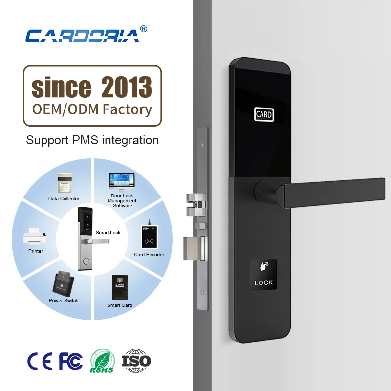 RFID электронная система управления доступом для отеля умный дверной замок A7RF с толстым противоугонным болтом
