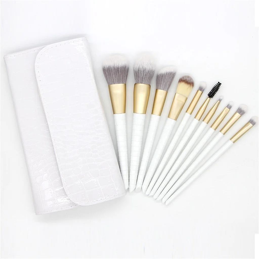 Crocodile Grain Makeup Brushes Set Foundation Blush Contour Powder Liquid Cream Face Eyeshadow Brushes Kit