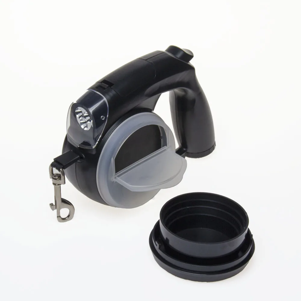 LED Light  16ft Nylon Tape Automatic Pet Lead Poop Bag Feeding Bowl and Food Storage Heavy Duty 110lbs Retractable Dog Leash