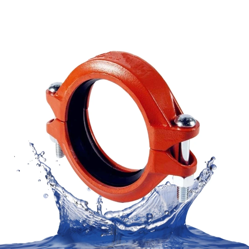 Cast iron connect 90 degree bend ductile iron reducer grooved coupling pipe fitting flange fire fighting tee adaptor