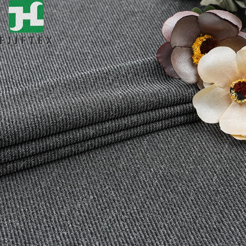 2023 Free Sample strech terry fabric 95 polyester 5 elastane heather grey imitation cotton twill