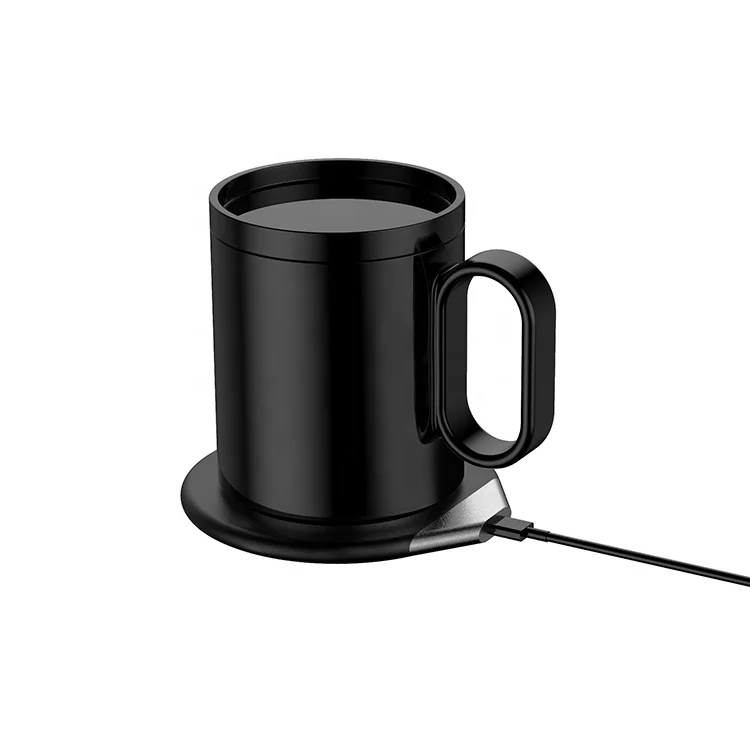 Christmas Gifts 2 In 1 350ml Smart Heated Coffee Cup Thermostat Decorating Firing Warmer Mugs With Wireless Charger