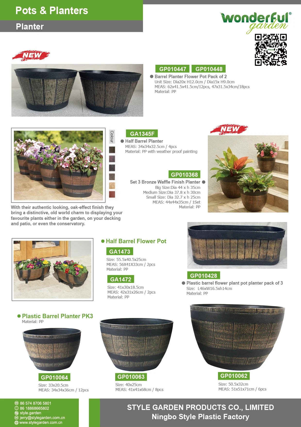 Indoor & Outdoor Garden Home Desktop Cheap Plastic Decoration Whiskey Barrel Planters Flower Plant Pots