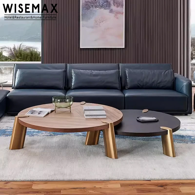 WISEMAX FURNITURE Nordic Simplicity style Elegant Metal hotel-grade tea table Solid Wood durable Marble Coffee Table for home