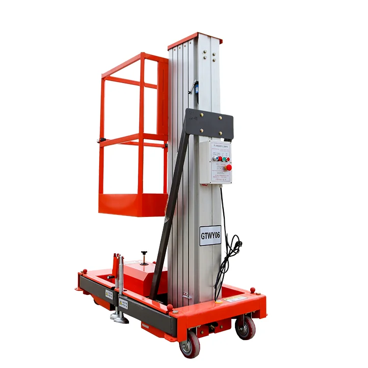 ShanDing GTWY10-130-1lifting 10m electric hydraulic AWP Aluminum Alloy Aerial Working Platform meet electric 220V