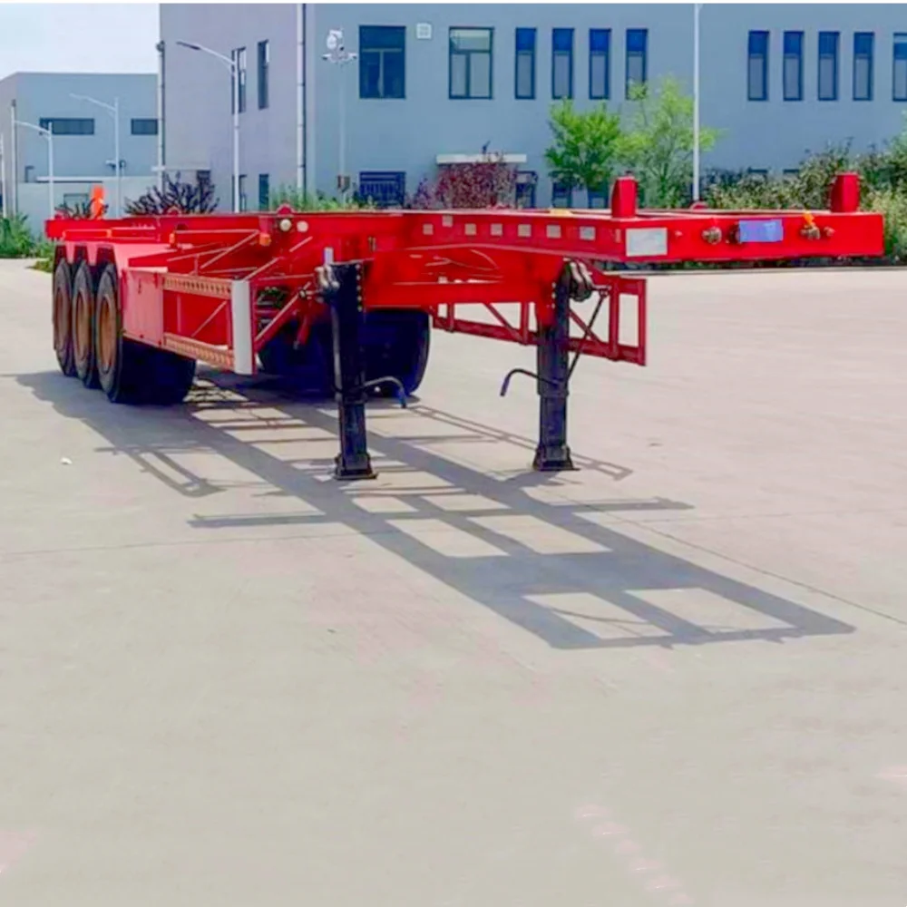 Tri-Axle 3 4 5 Axles 40ft trailers 50 Tons 20ft 40ft 50ft 53ft container Chassis flatbed semi trailer