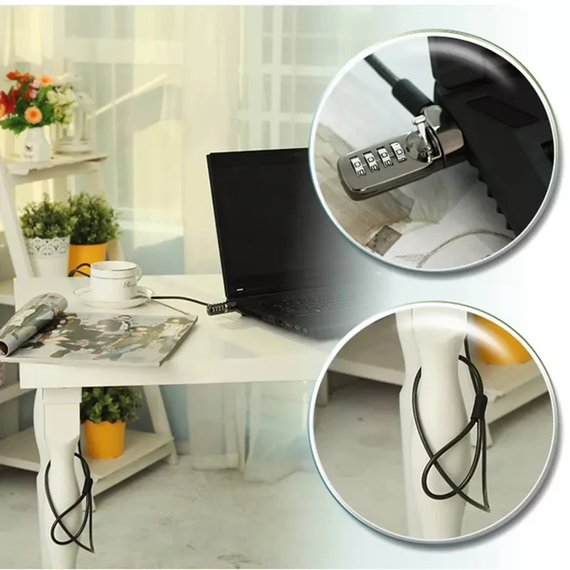 Wholesale Best Steel Anti-theft Zinc Alloy Security Cable Lock Notebook Computer Chain Lock for Laptop Nano Slot With Keys