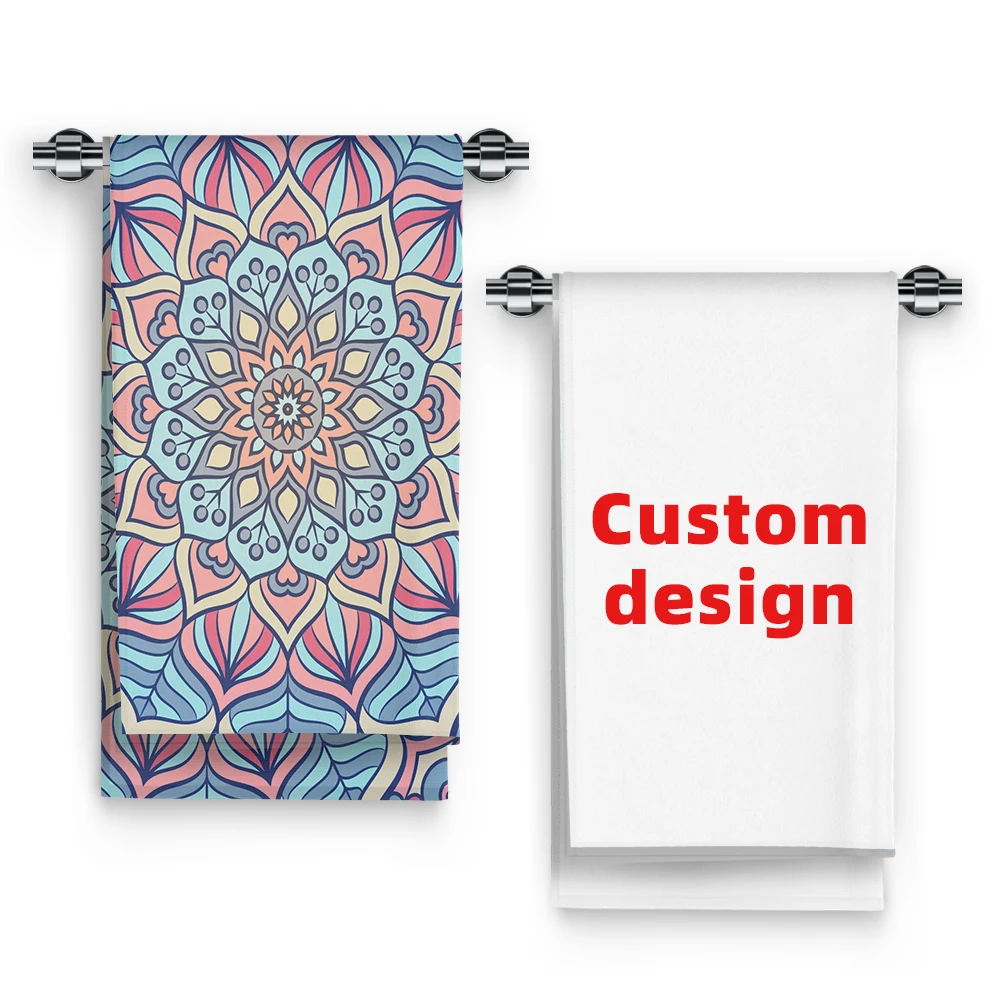 Custom Logo Free Design Lightweighted Hot Sale Summer Quick Dry Digital Printed Microfiber Beach Towel