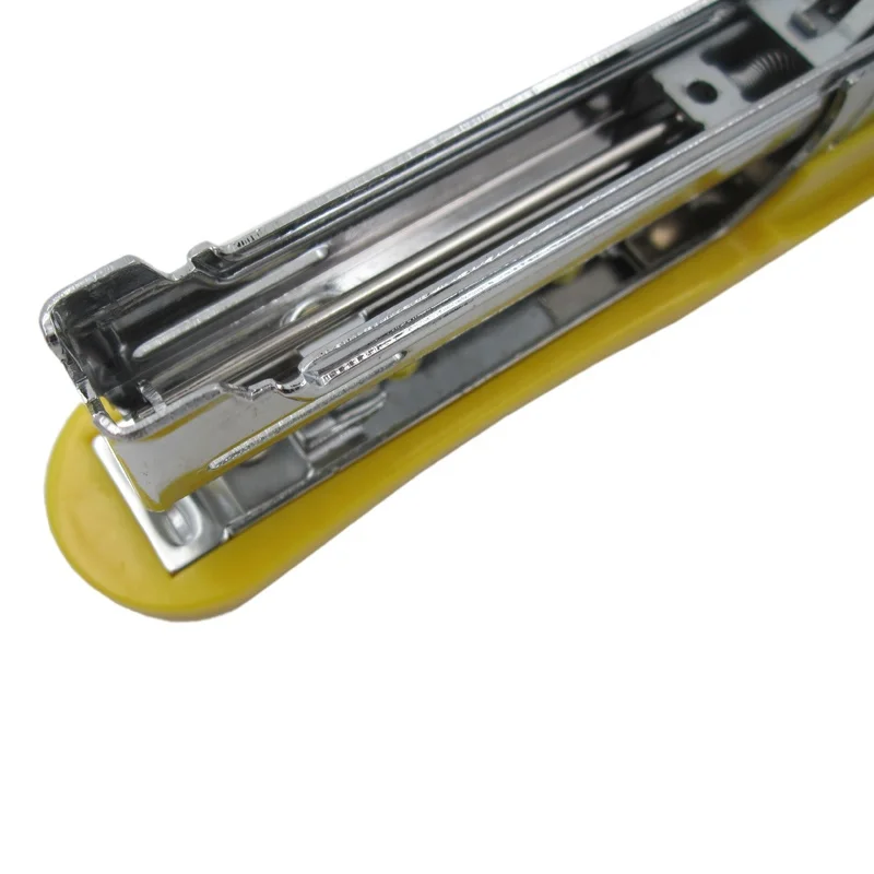 Very professional yellow color high quality half strip office school used stapler with metal staple remover