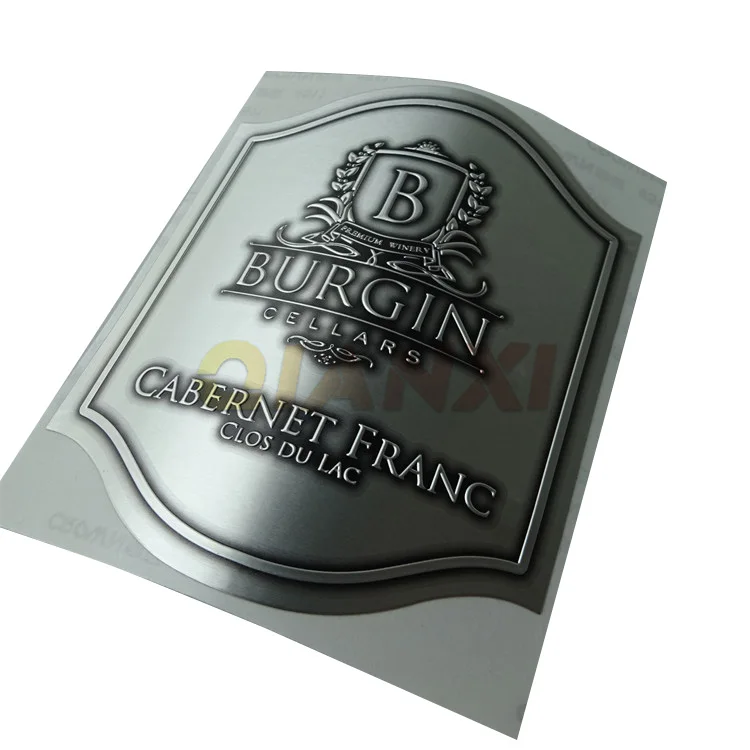 High quality newest durable colorful foil waterproof adhesive private gold label perfume textured paper sticker wine label