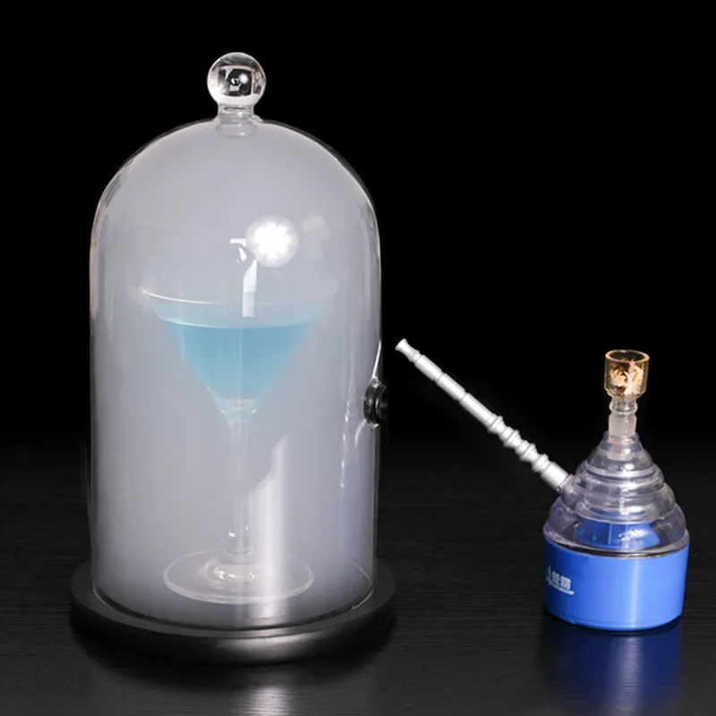 Smoking Cloche For Food Drinks With Wood Base Cocktails Smoke Infuser Glass Dome for Smoker Gun Clear dome cover