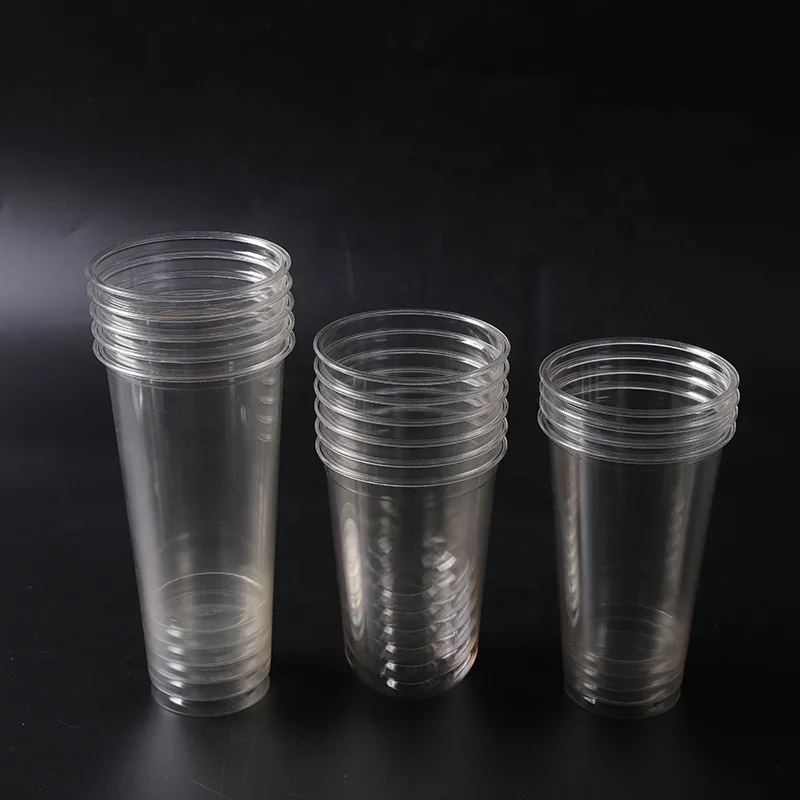 Pla Pet U Shape Custom Printing For Milk Tea Disposable Plastic Cups