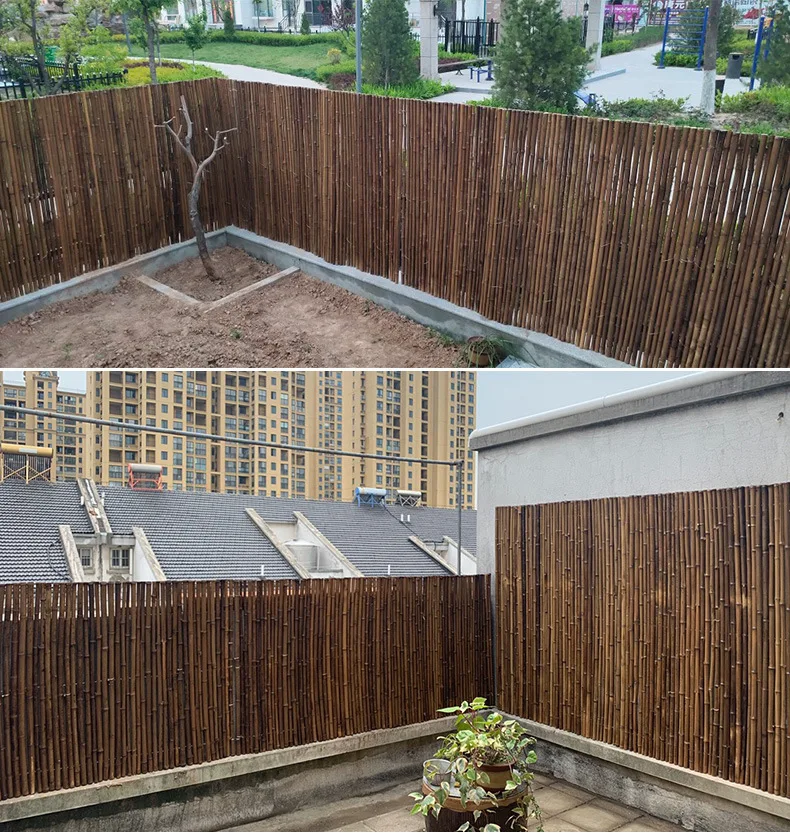 Cheap high quality black lattice garden trellis outdoor natural bamboo fence