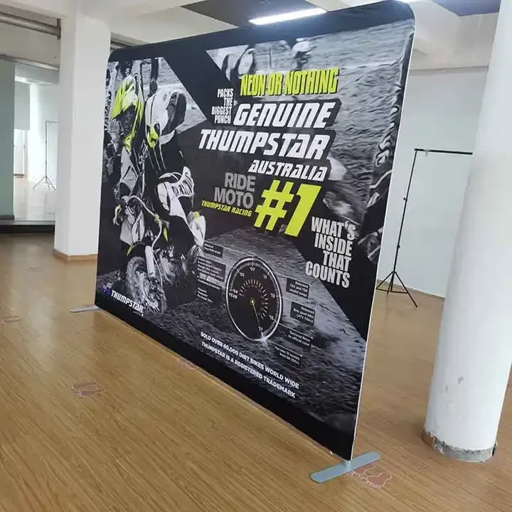 Custom Logo Print Tension Fabric Backdrop Stand Stretch Trade Show Event Photographi Back Drop Tension Fabric Display