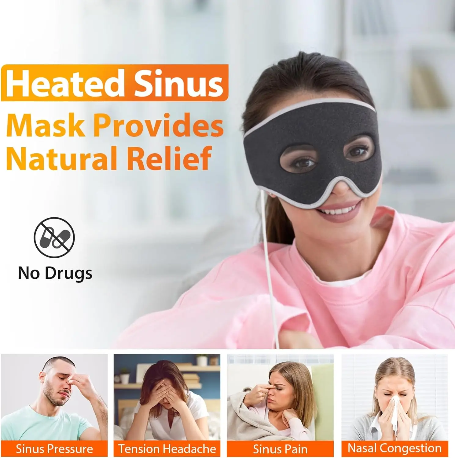 Electric USB Warm Compress Heated Eye Mask
