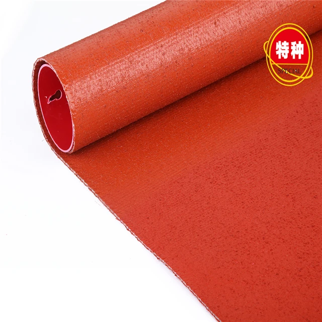 Heavy Duty Silicone Pressed Texturized Fiberglass fabric Heat Insulation Flame Barrier