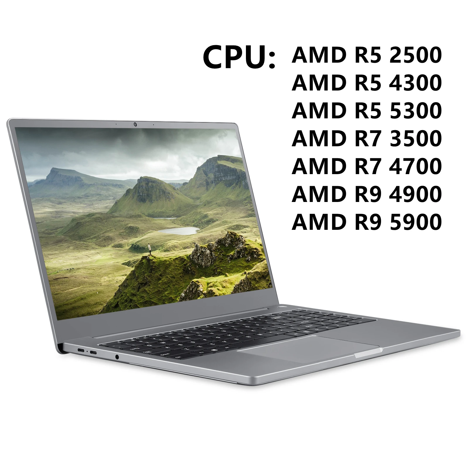 Best Quality 15.6 inch 1080P IPS R5 Ddr4 8gb 512gb Amd 7 2500U 4.1Ghz Metal Gaming Notebook Laptop