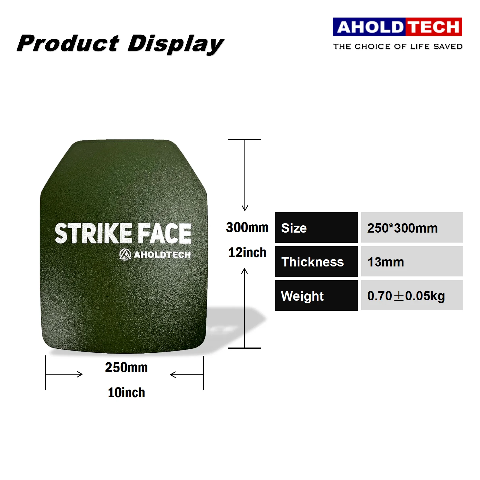 Aholdtech 3APH03-ME Multiple Curve 10X12inch Hard armor panel tactical vest plate