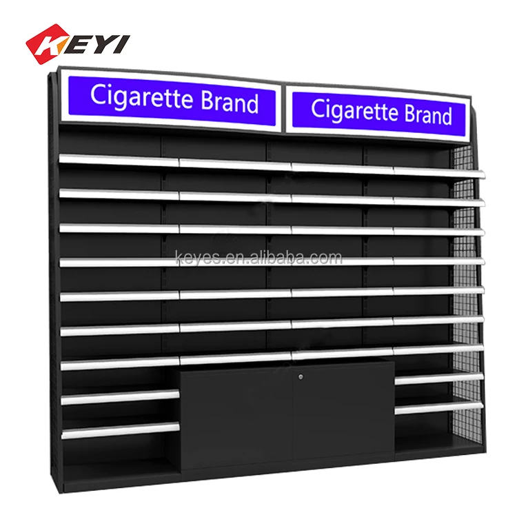 Customized Cigarette Display Racks America Station Smoke Shop Cigarettes Cabinet Cigarette Stands Display With Led Light
