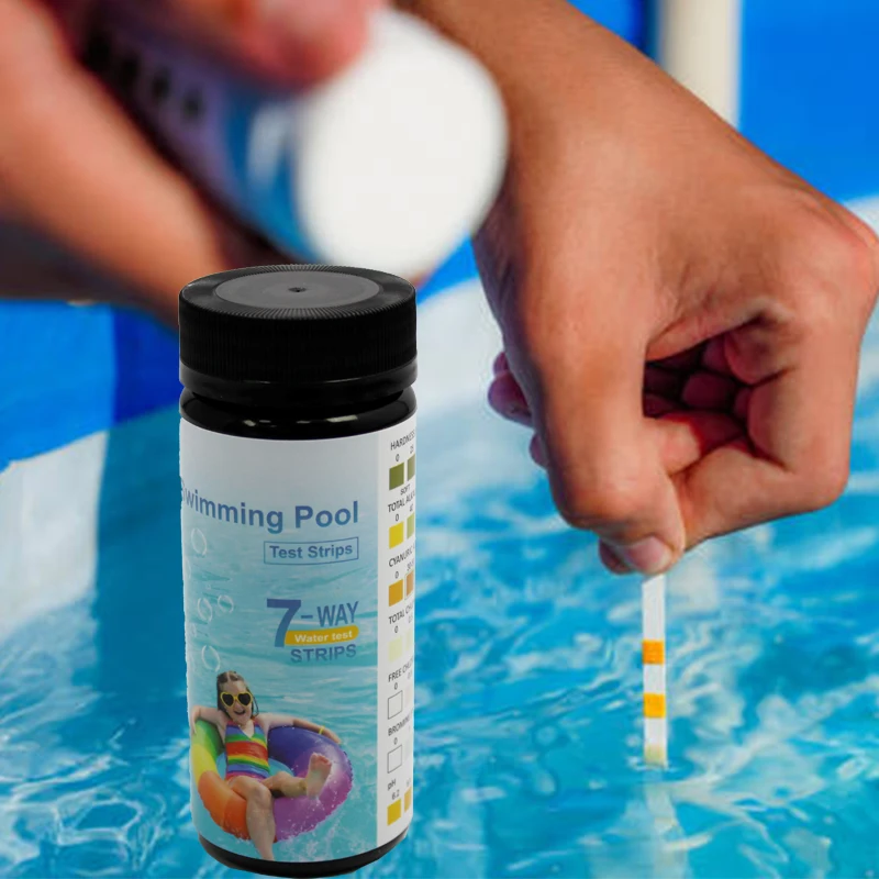 Professional 7 in 1 Swimming Pool Water Test Strips Flexible and Durable Strips For Water pH Chlorine Test Paper
