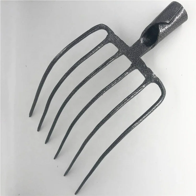 
6 prong Carbon Steel poultry farm hand digging tools set Garden Fork 