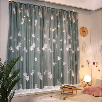 Magic sticks self-adhesive east install high shading hot style blackout curtain