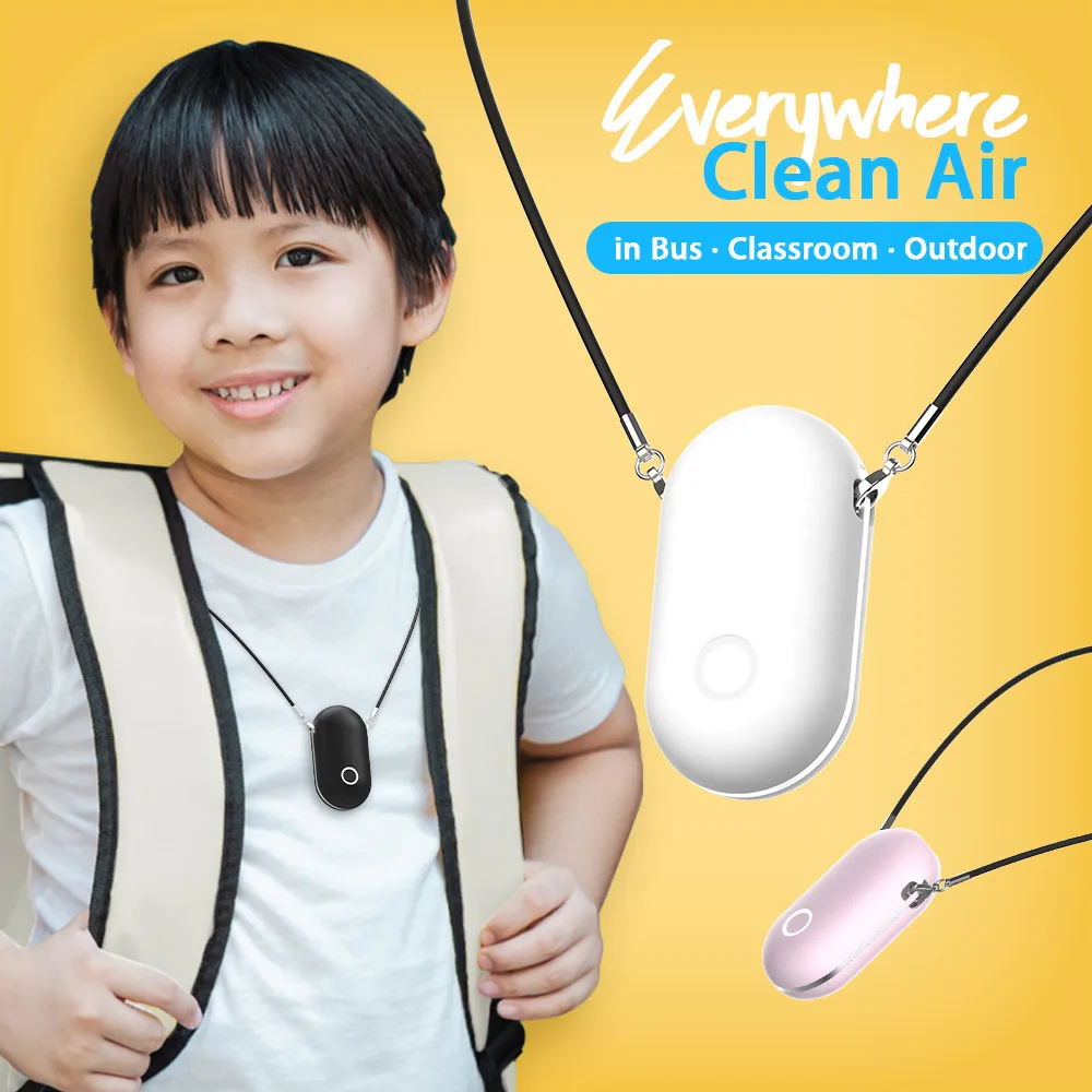 Small Portable Wear Air Cleaner CE RoHS FCC Mini Personal Necklace Air Purifier