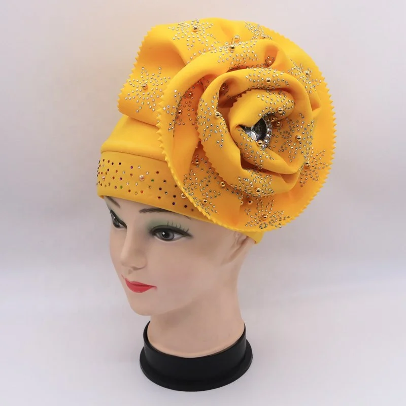 A619 Wholesale Knotted Polyester Muslim Indian Hat Plain Bonnet Chemo Sleep Cap Women Hair Turban