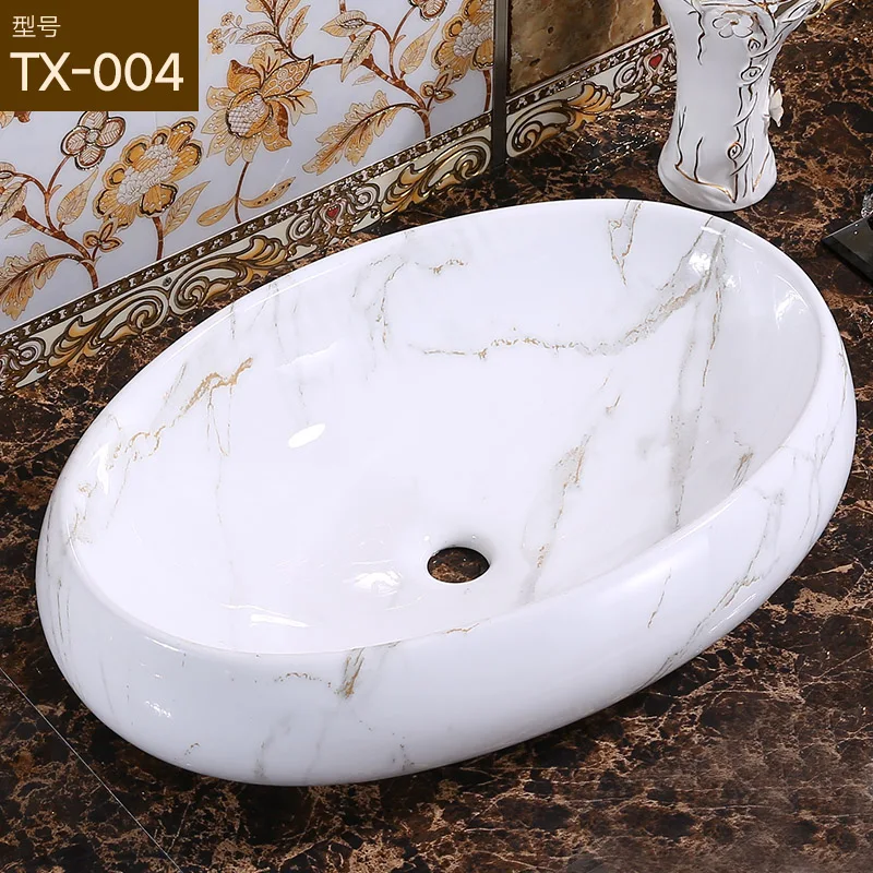 European Style Handmade Color Feature Custom Top Lavatory Marble Pattern Solid Surface Countertop Art Sink For Bathroom