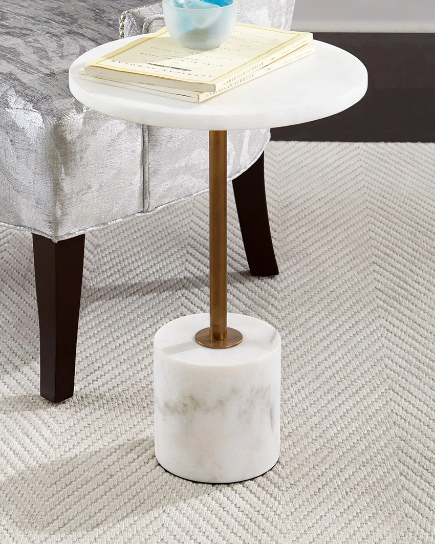 Multifunctional Side Table Classic Acrylic Marble Round clear