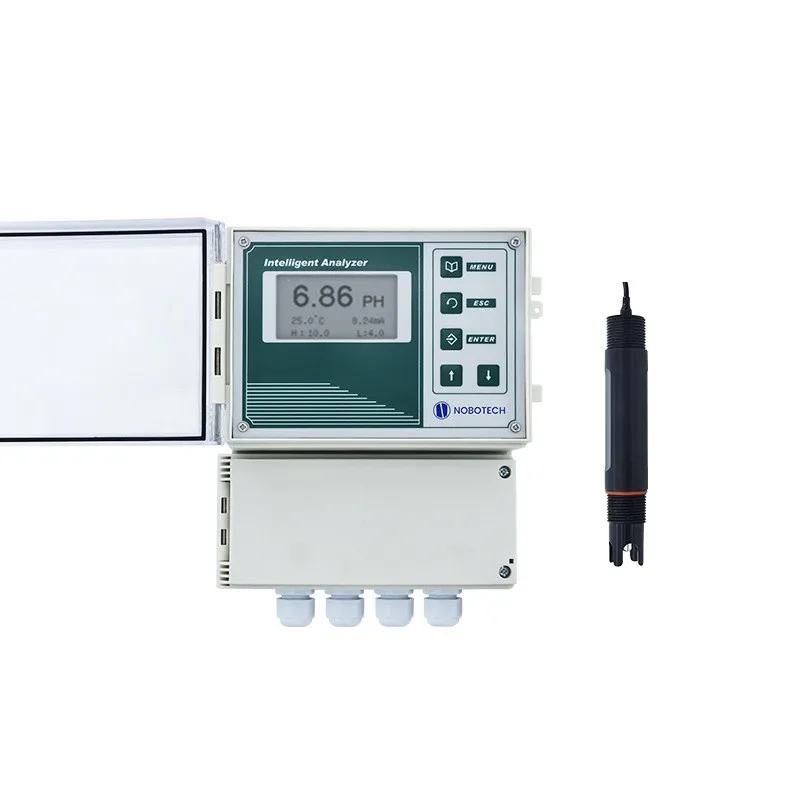 Online wall-mounted digital pH meters four-channel pH controller 4-20mA RS485 relay output online pH tester
