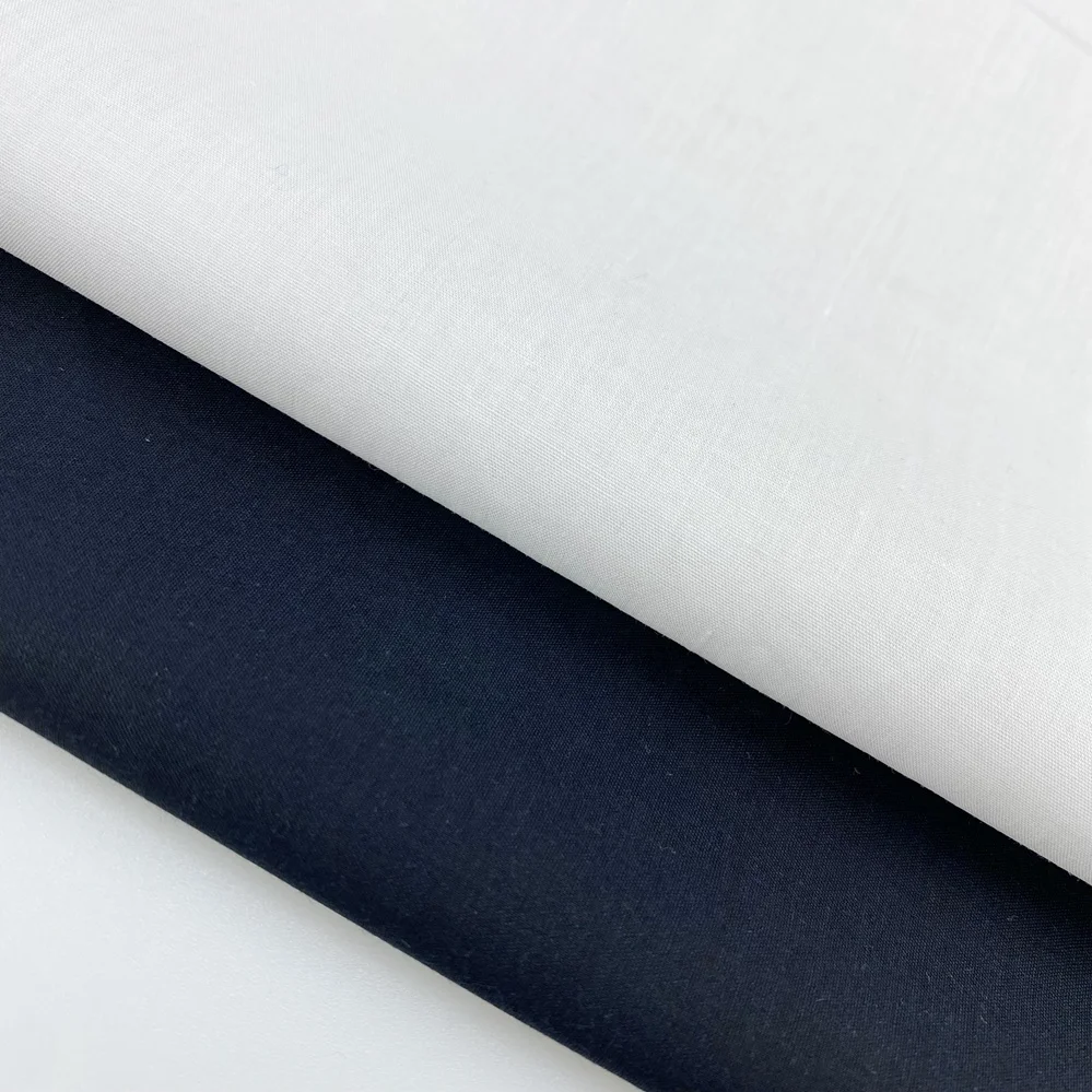 Woven 70gsm dress material blue lightweight breathable dyed poplin organic 55% tencel 45% cotton fabric