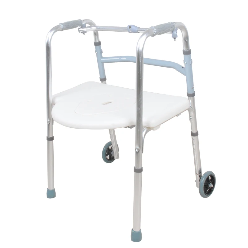 Adjustable Aluminum Old Man Walker Frame Disabled Adult Use Foldable Walking Zimmer Frame