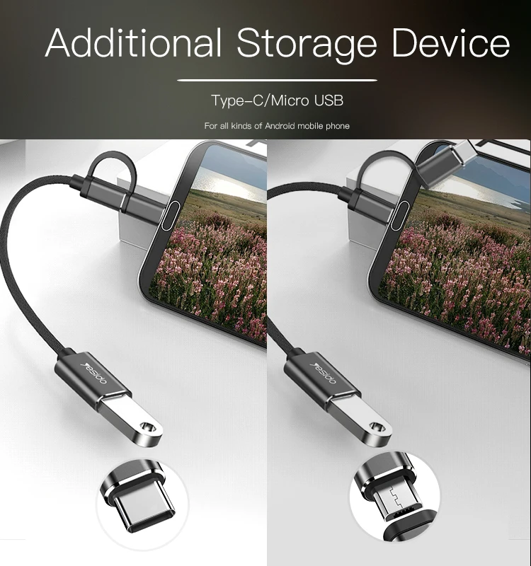  Yesido 2 в 1 Micro Type C USB Otg адаптер кабель Type-C к Usb 3 0 OTG для мобильного