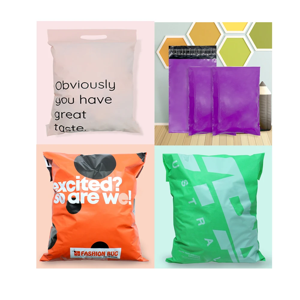 custom logo printed express recycled black courier bags clothes shipping package envelope poly mailer mailing polymailer bag