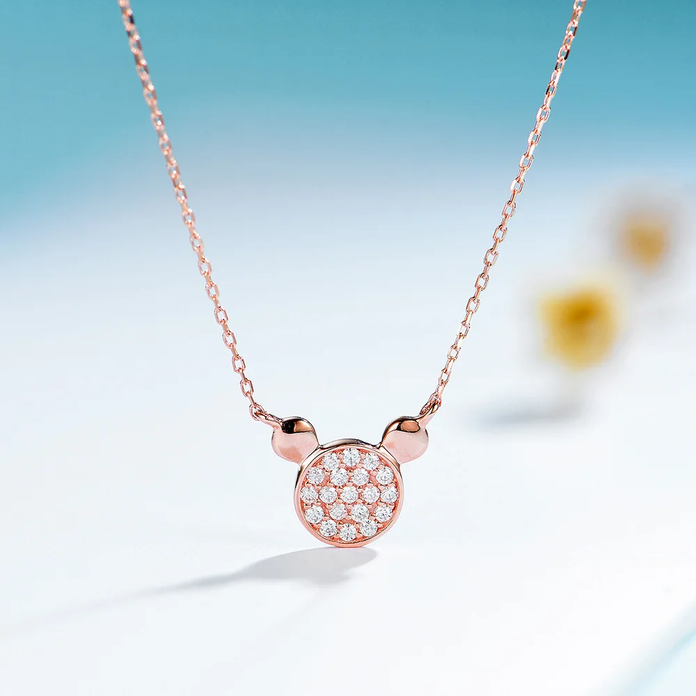 kuololit Gold Necklace For Women Genuine 14K 585 Rose/Yellow/White Gold Necklace Chain Initial Diamond Necklace Fine Jewelry