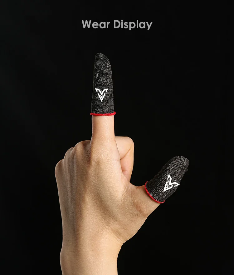 Mobile Game Anti-Sweat anti-slip Touch Screen Sensitive joystick black and black edge copper fiber Finger Sleeve