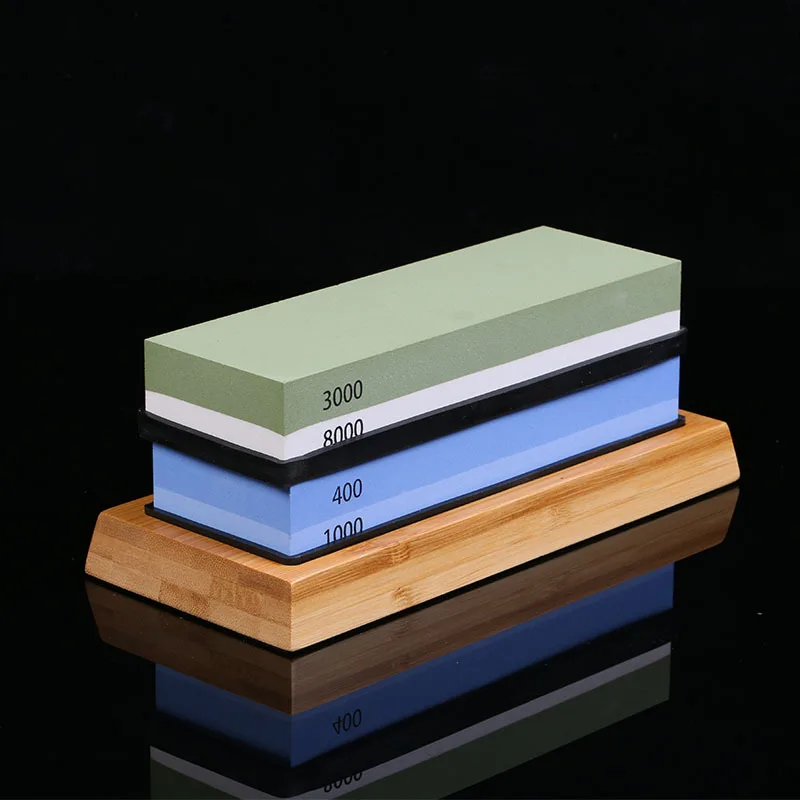 
Knife Sharpening Stone Non Slip Bamboo Base Dual Grit Whetstone 1000/6000 Grit Angle Guide Polishing/Honing Compound 