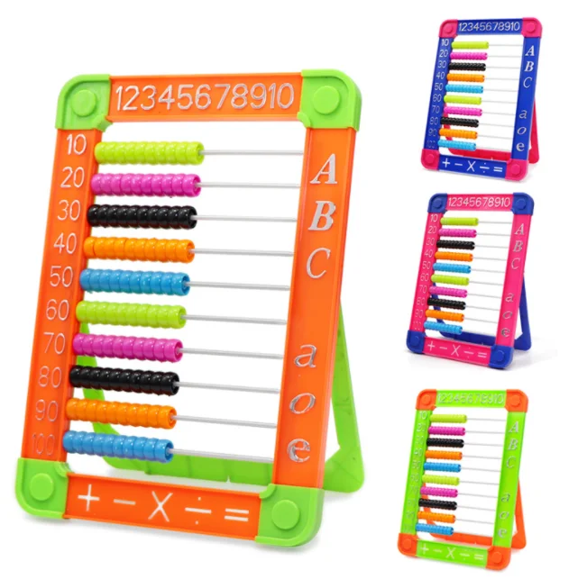 Children early learning baby beads math counting plastic abacus display math toy classic educational counting toys for kids