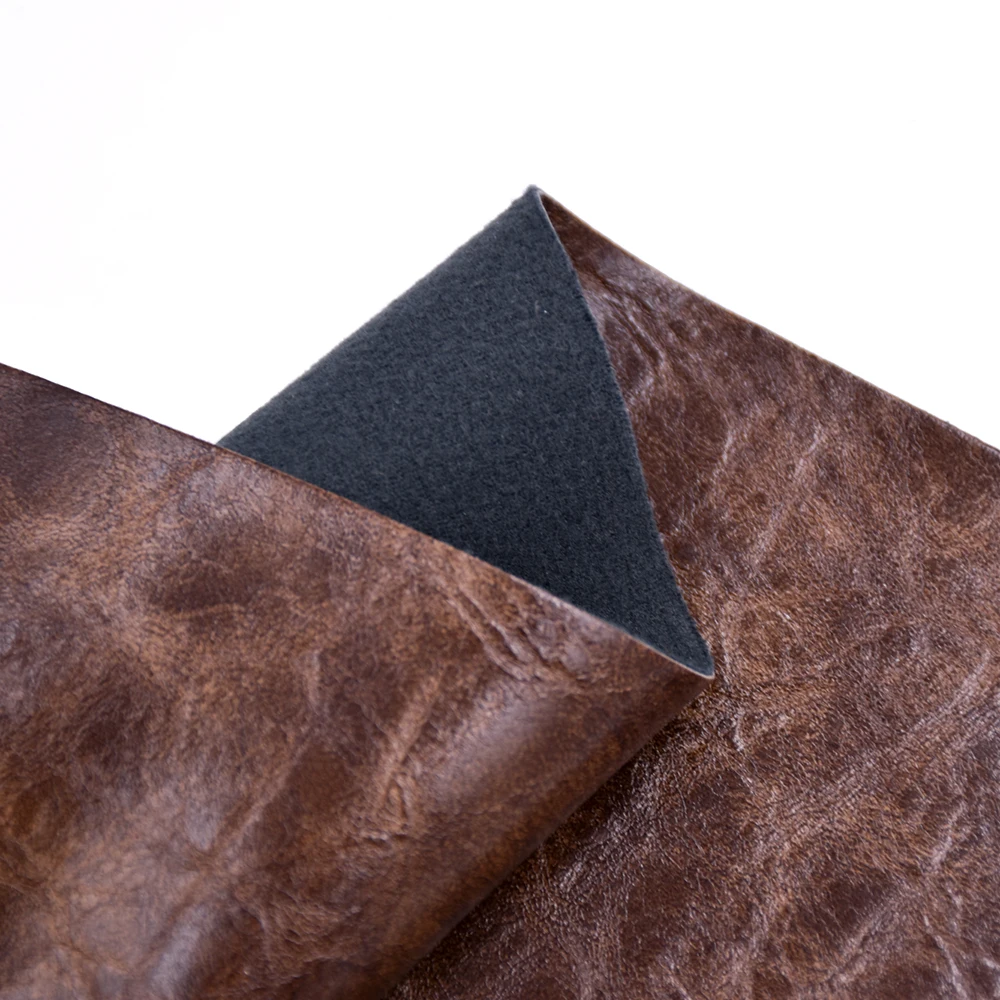 Patent Warp Knitting Elastic Stretch Emboss Two Tone Oil Skin Effect Synthetic Pu Leather Faux For Bags