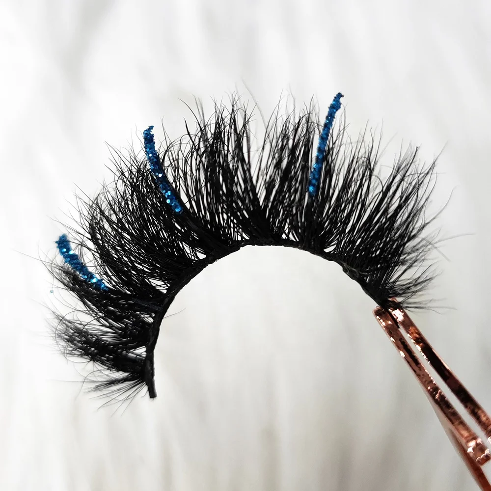 Hot selling 25mm 3D Mink Eyelashes with color real siberian dramatic 3d mink lashes with custom box