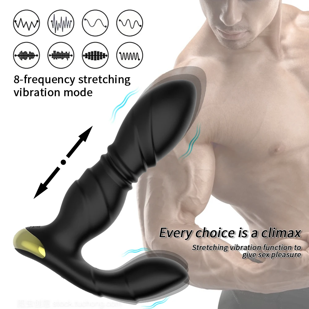 wireless 8 frequency vibration  stimulation anal massage USB quick rechargeable soft silicone  2 in 1 sex toys for Men and Women