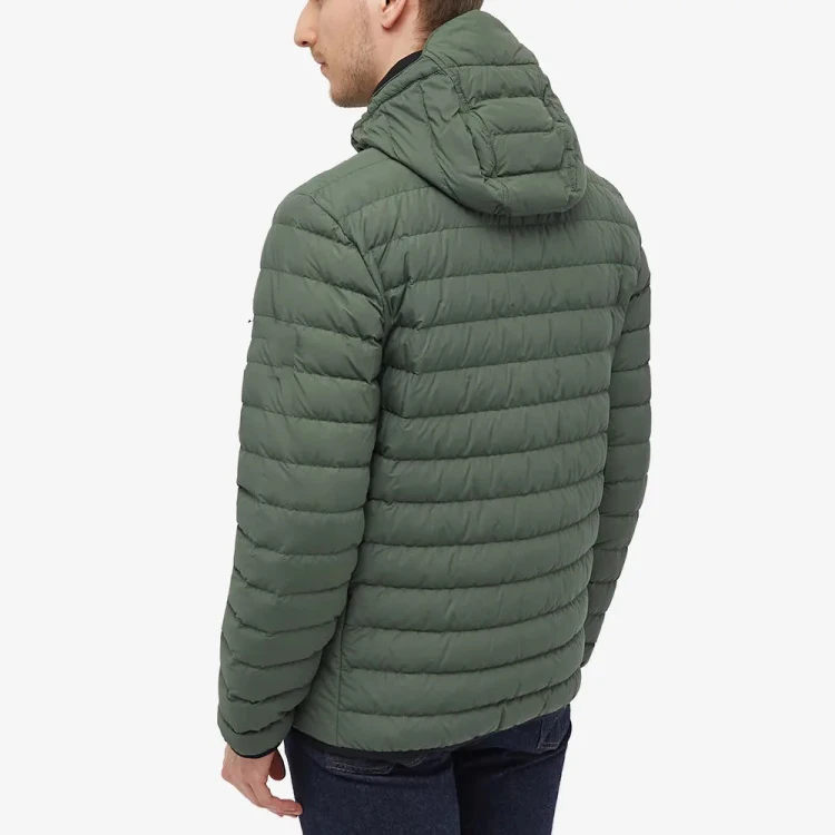 OEM custom 68% Organic Cotton 32% Recycled Nylon lightweight Goose down puffer Jacket jacket for men