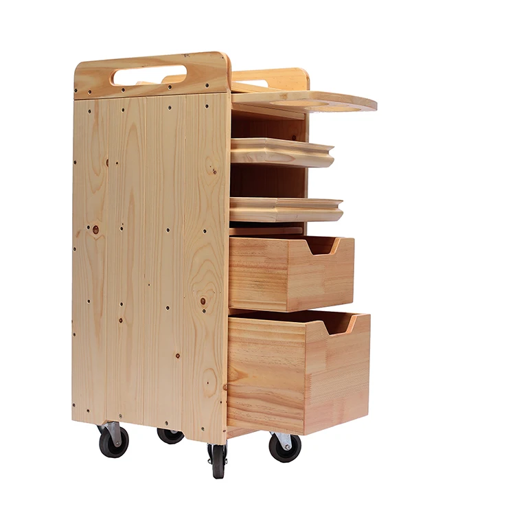 Деревянная Парикмахерская станция инструмент для стрижки волос тележка для салона