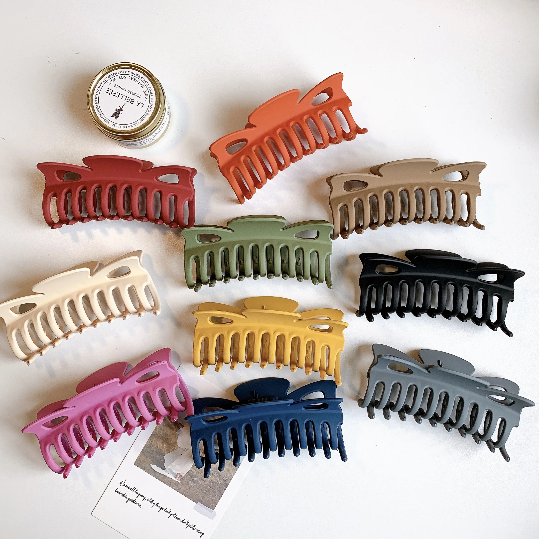 GIRLIZE New Fashion 12cm Women Large Matte Acrylic Plastic Jumbo Butterfly Hair Claw Clip Hair Accessories For Thick Hair