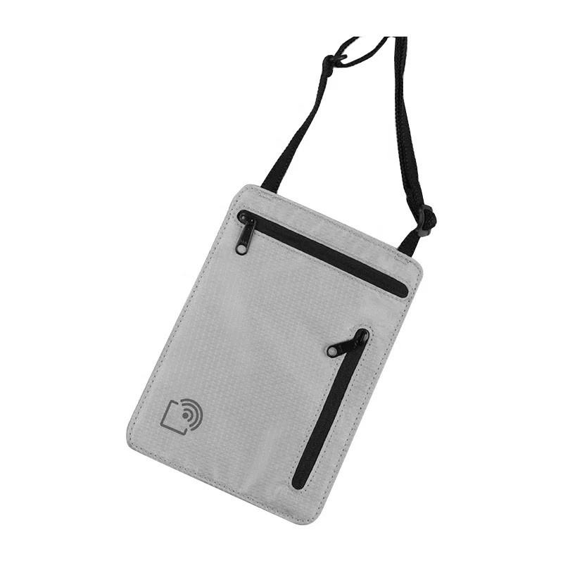 Fashion Design Travel Neck Wallet High Quality Polyester RFID Passport Holder Passport Cover