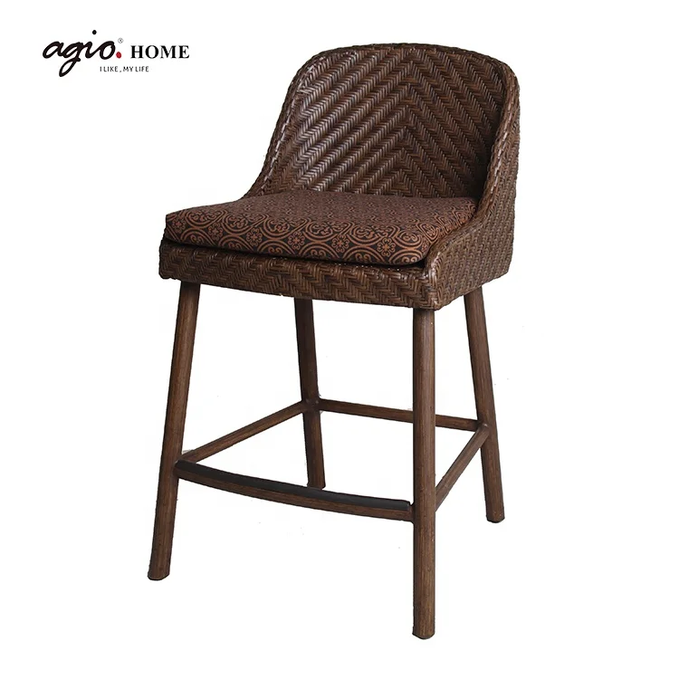 
Comfortable Water Proof PE-rattan Wicker Outdoor Bar Stool Chair 